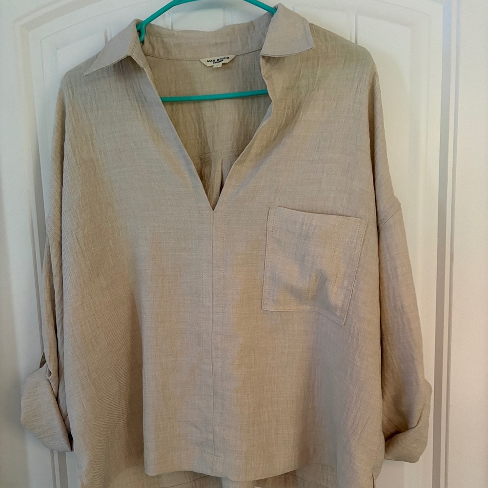Cream Linen Blouse